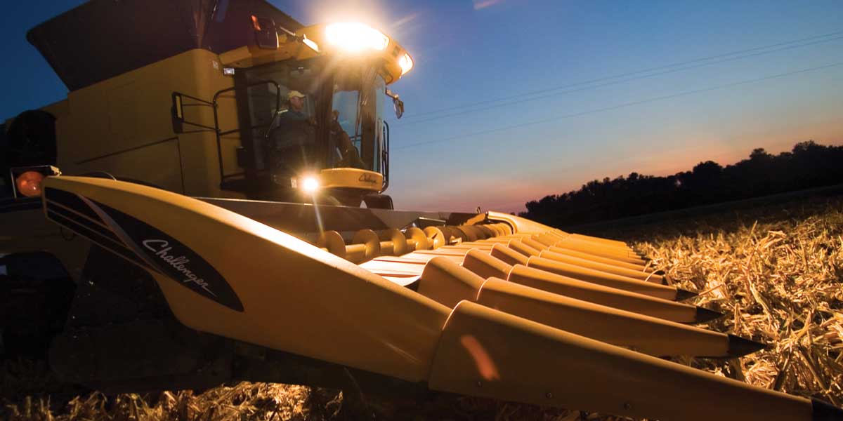 Challenger Header Options Crop Conditions at night